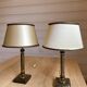 Pair of vintage bedside lamps in brass with marble base from the 70s.