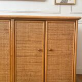 Buffet en bambou et rotin vintage