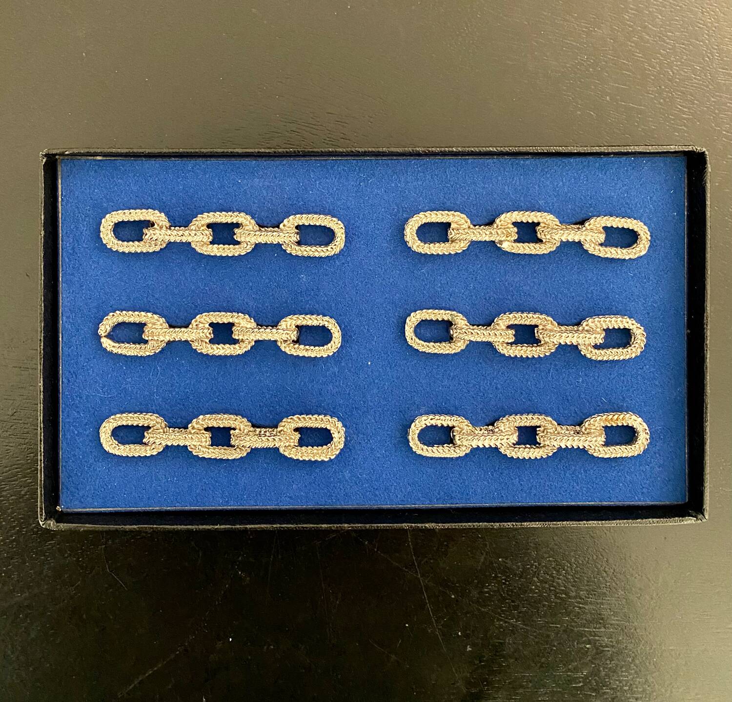 6 knife holders, table jewelry, metal chain shape