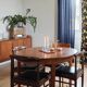 Scandinavian oval teak table with integrated extensions, 1960s, as good as new.