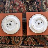 Pair of Fat Lava wall lamps by Hustadt Leuchten, Red ceramic, Germany, 1960