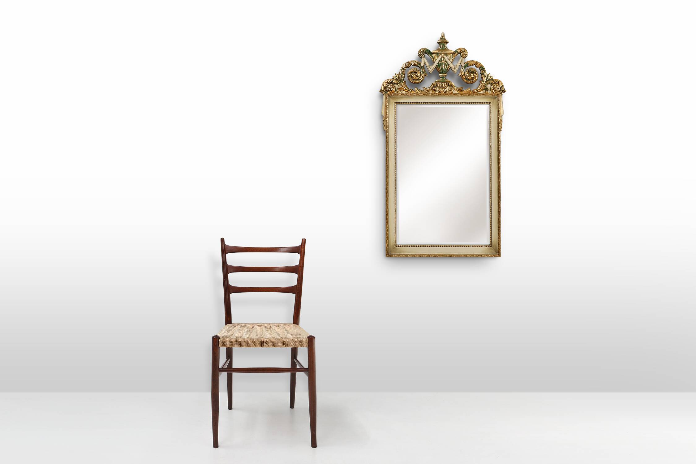 20th Century Napoleon III style mirror in wood with facet cut mirror, France
