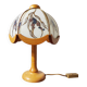 Lampe de table vintage verre et bois
