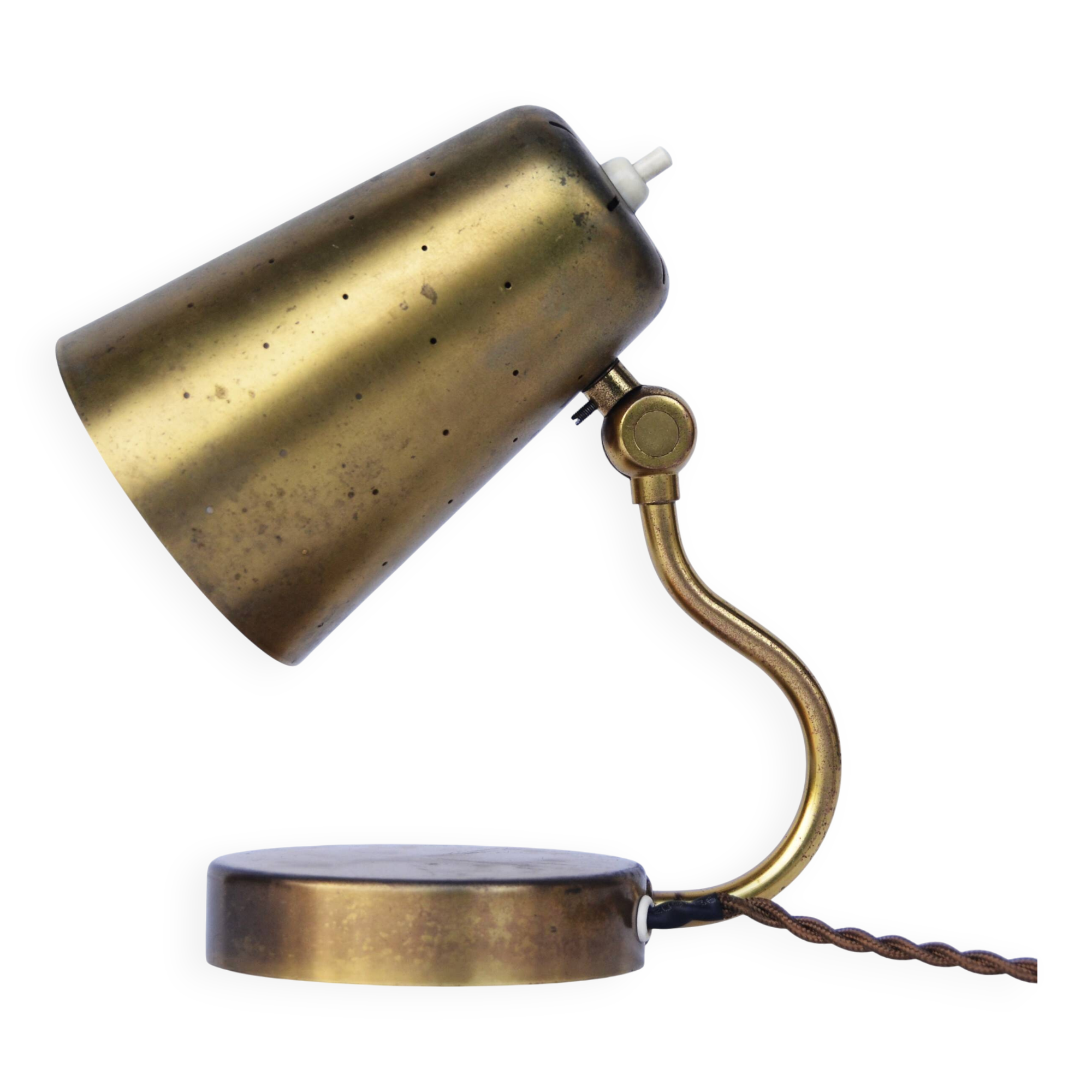 Karl Boréns for Borås Sweden, 1950s Desk Lamp made in Brass