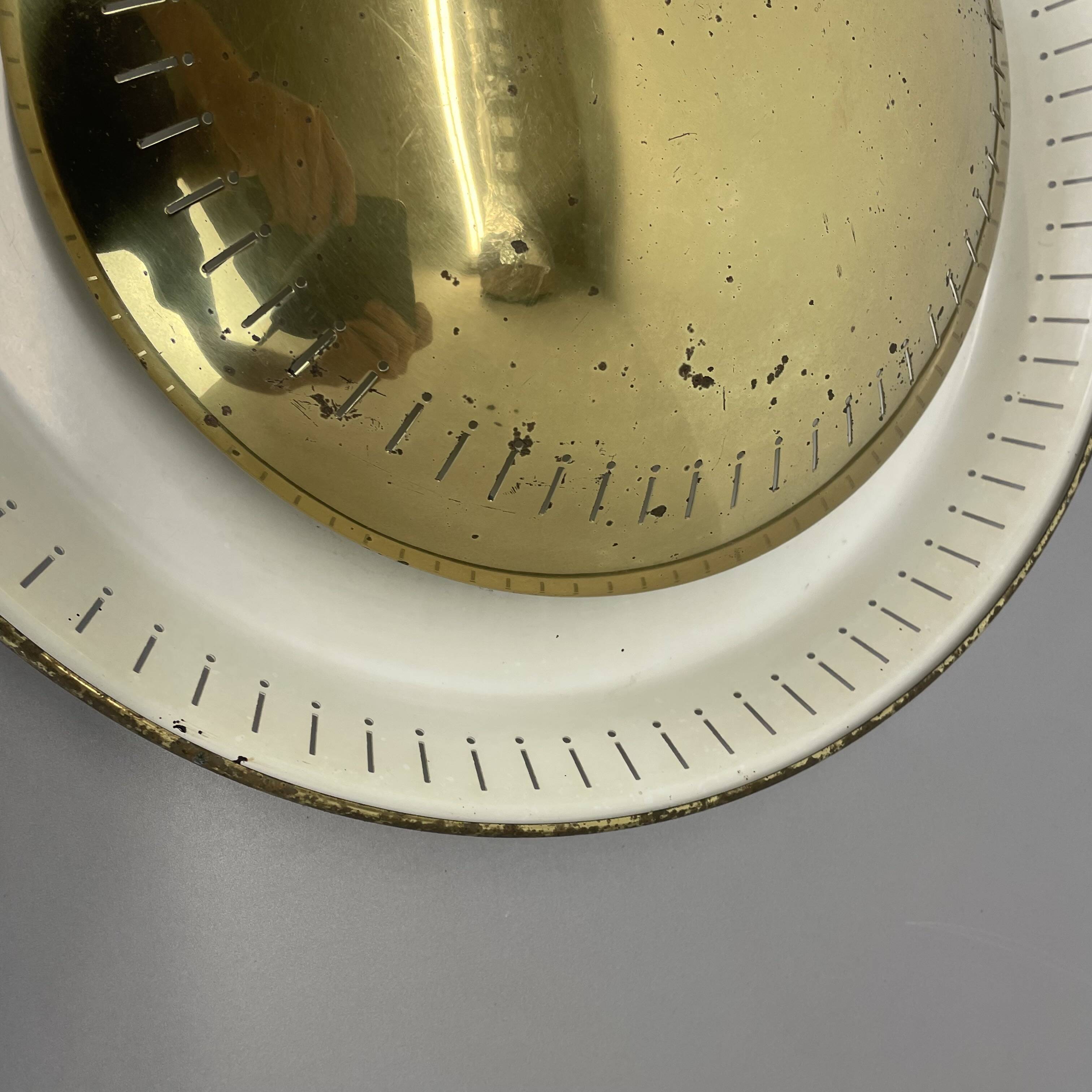 unique 42cm Brass Gino Sarfatti Style Ceiling wall Light Flushmount, Italy