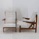 Paire de fauteuils en chêne rare des années 1970 par ULUV, Tchécoslovaquie