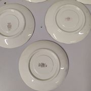 Lot of 6 saucers Sarreguemines digoin eded golden pink flowers