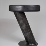 Solid wood sculptural side table, original contemporary design, logniture