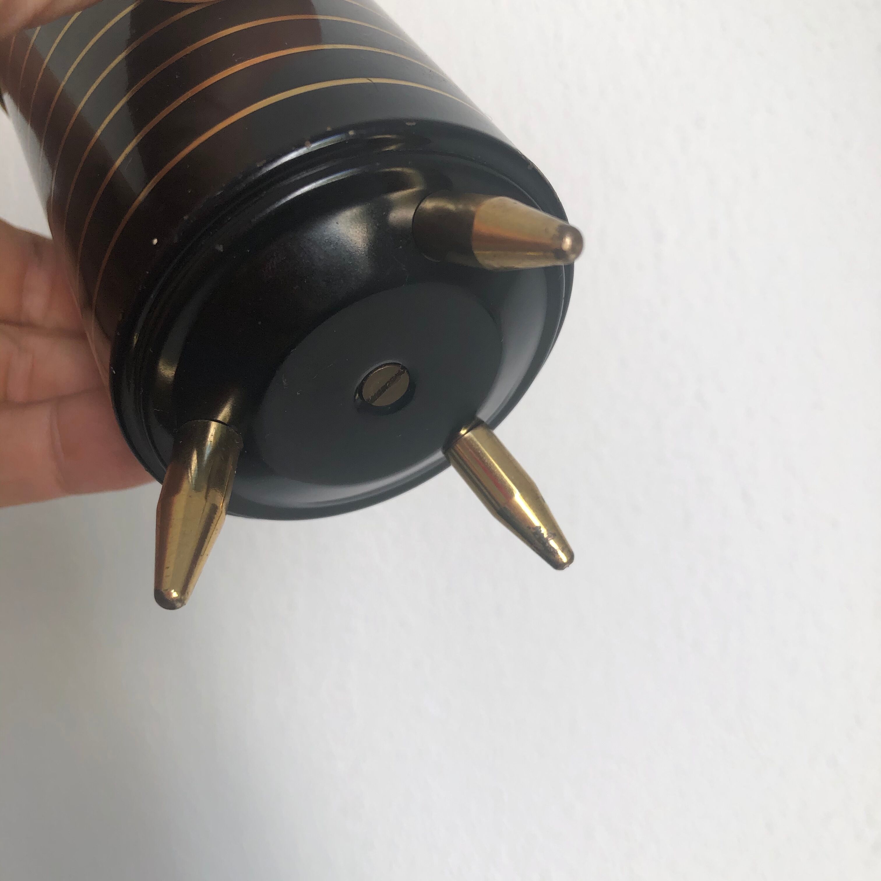 Tripod holders black golden box vintage 1960 - 14 x 8 cm