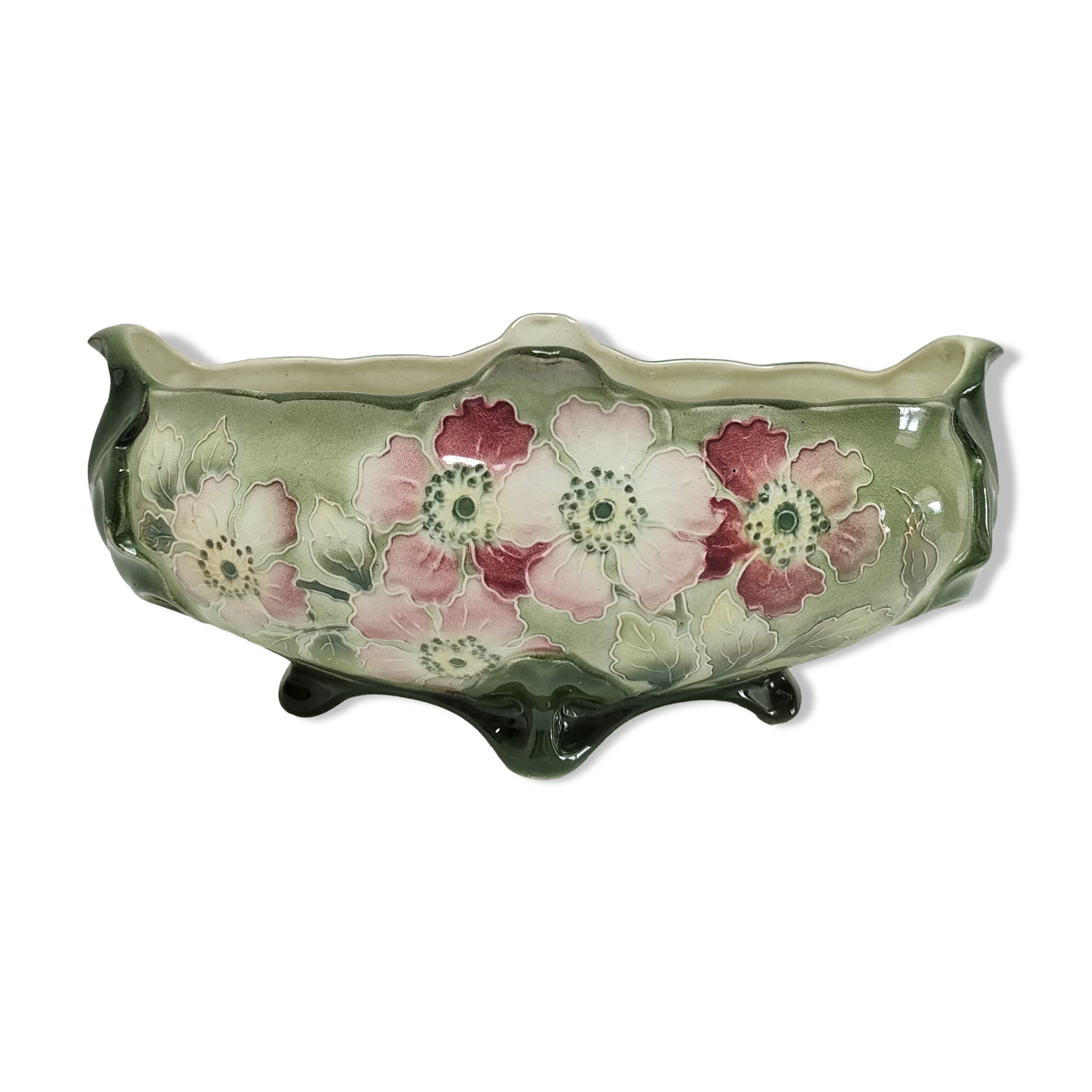 Art Nouveau gardener Keller and Guérin Earthenware St Clément decorated with flowers