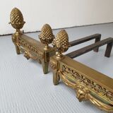 Paire chenets in bronze Louis XVl