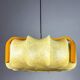 Mid-century cocoon pendant lamp, resin & pine wood, Italy, 1960s