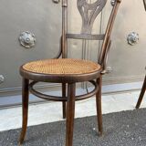 Pair of curved wooden bistro chairs