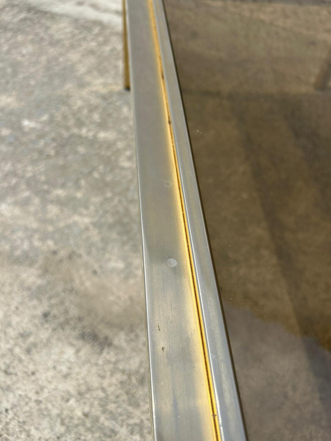 Iron coffee table with glass top