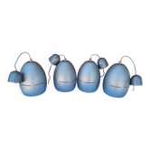 4 suspensions space age métal gris