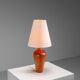 Lampe de table en bois massif avec abat-jour conique