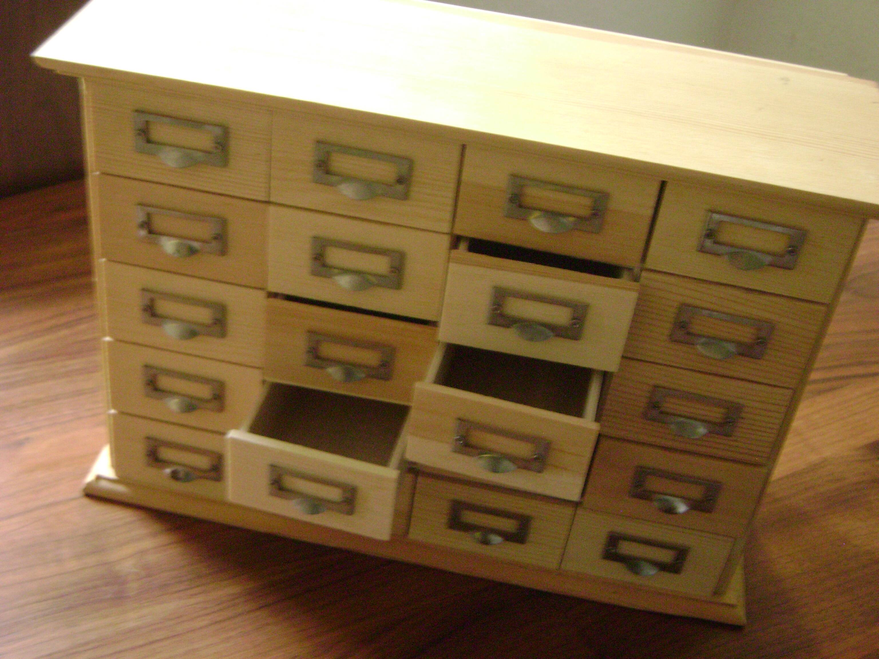 small wooden drawer unit