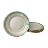 Lot de 6 assiettes plates estampillées “faïencerie d'orchies nord”  modèle «condé»
