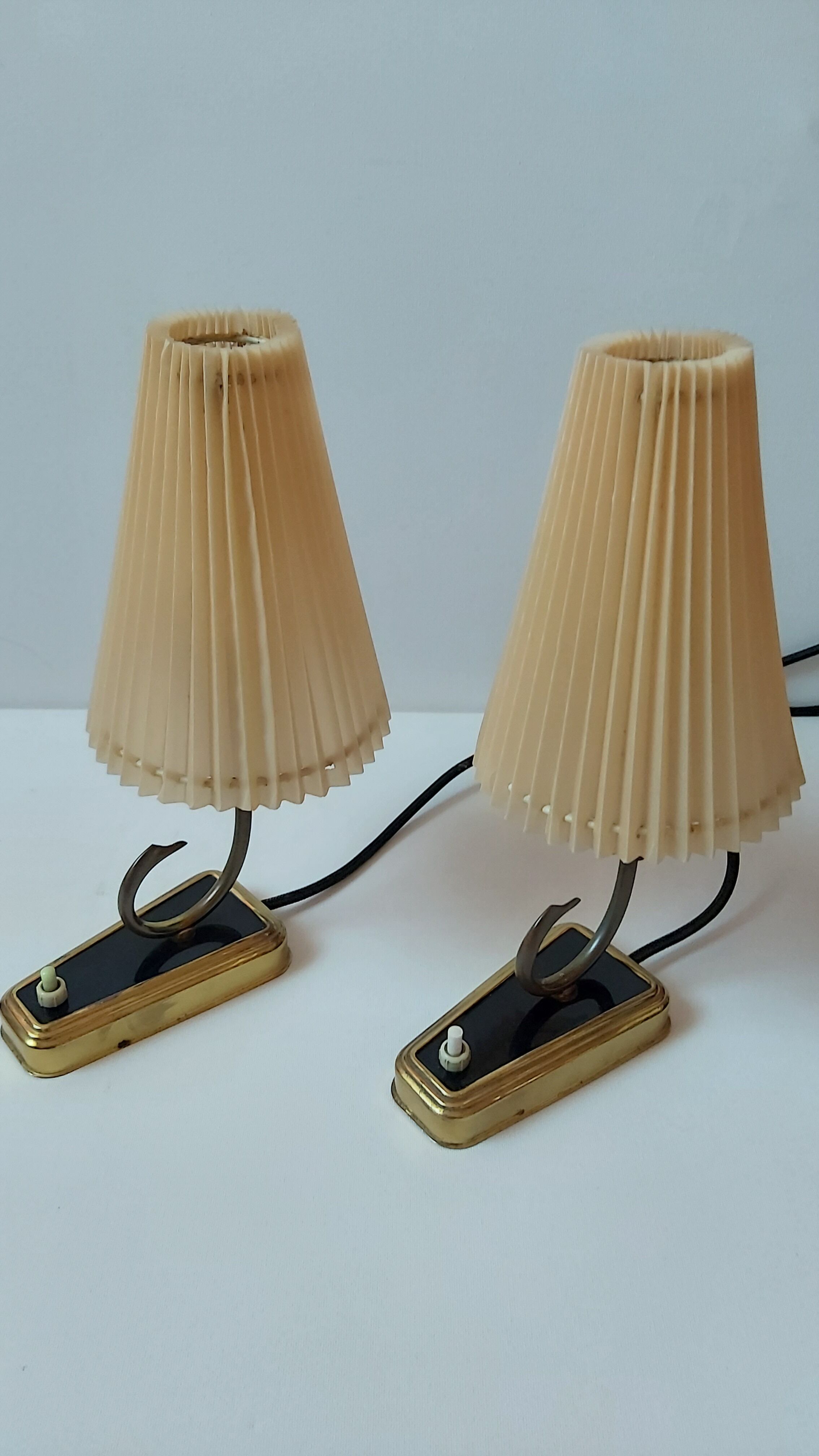 Pair of bedroom lamps, Germany, 1950s