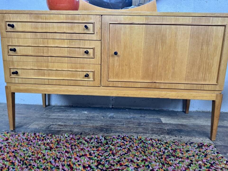 Vintage light wood dressing table and toilet sideboard