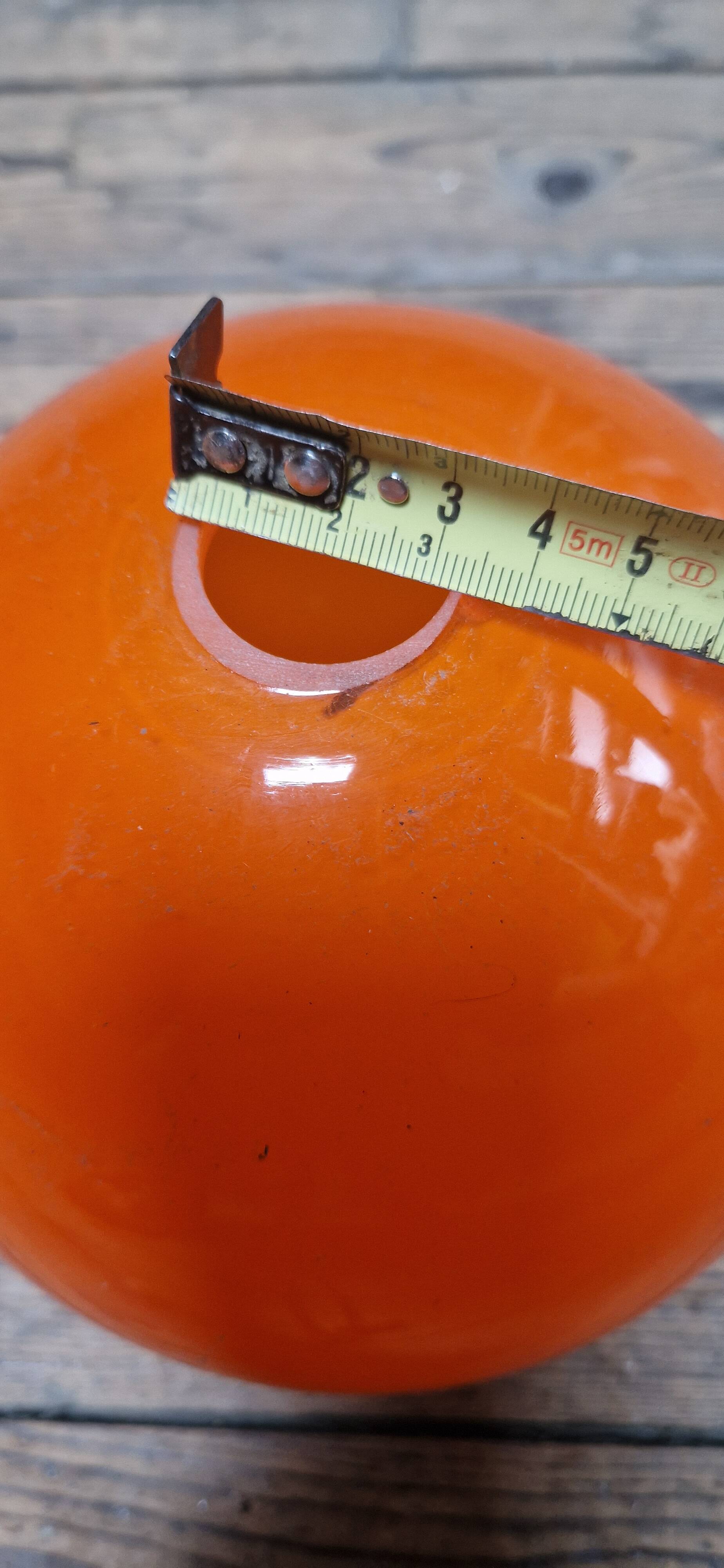 Vintage orange glass lampshade