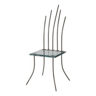 Metal and glass chair