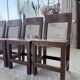 Set of 4 Savoyard pine folk art chairs from the 1950s.