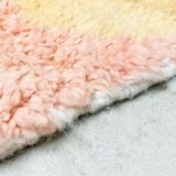 Tapis fait main multicolore Orange, gris, bleu, jaune... taille 150x250cm