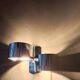 Spage age stainless steel wall light with two lights, 1970.