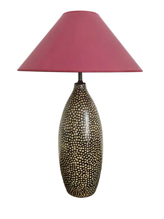 Chulucanas handcrafted ceramic table lamp, Peru, dated 2005