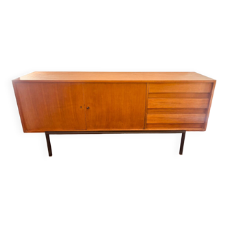 Enfilade scandinave 2 portes 3 tiroirs en teck.