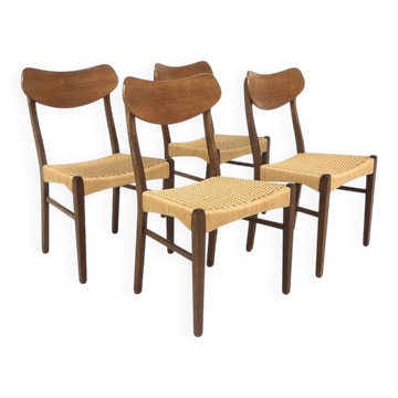 Set of 4 Scandinavian teak chairs, Denmark, 1960