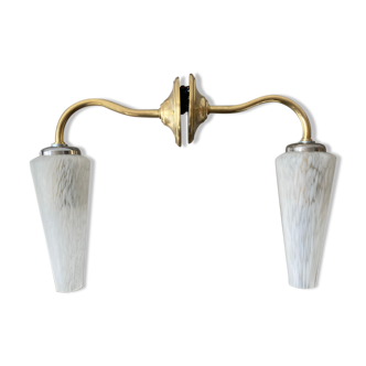 Lot 2 vintage clichy glass sconces