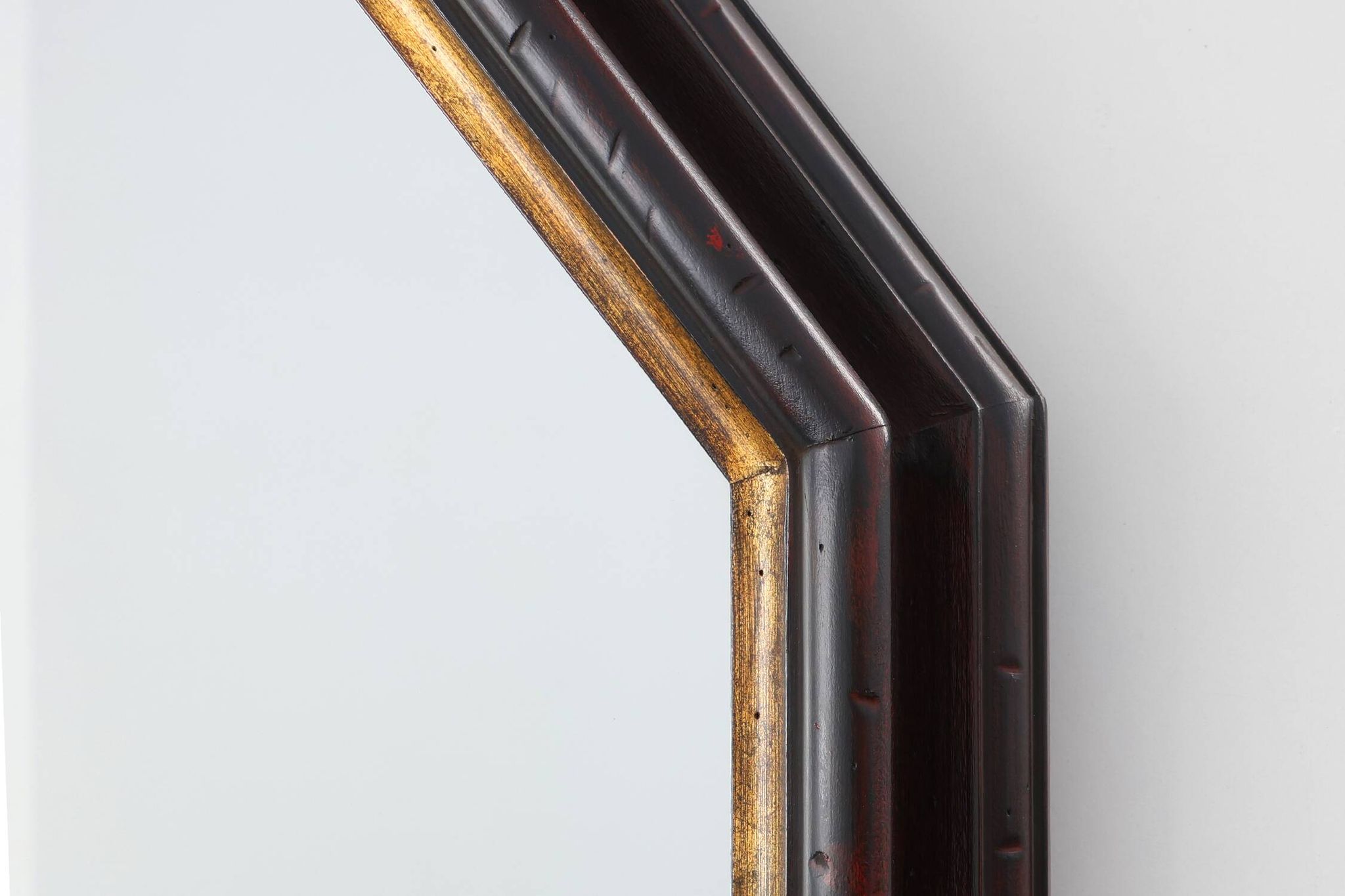 Miroir mural octogonal en bronze par Deknudt, Belgique, 20e siècle
