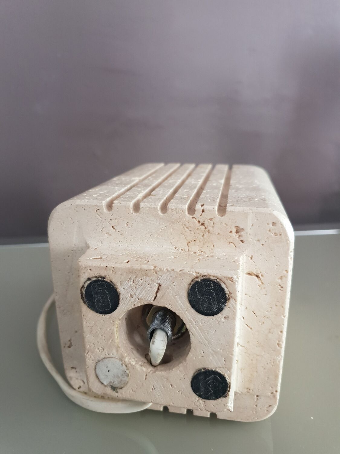 Travertine lamp 1970