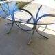 Vintage 70 ' glass table top chrome plated feet