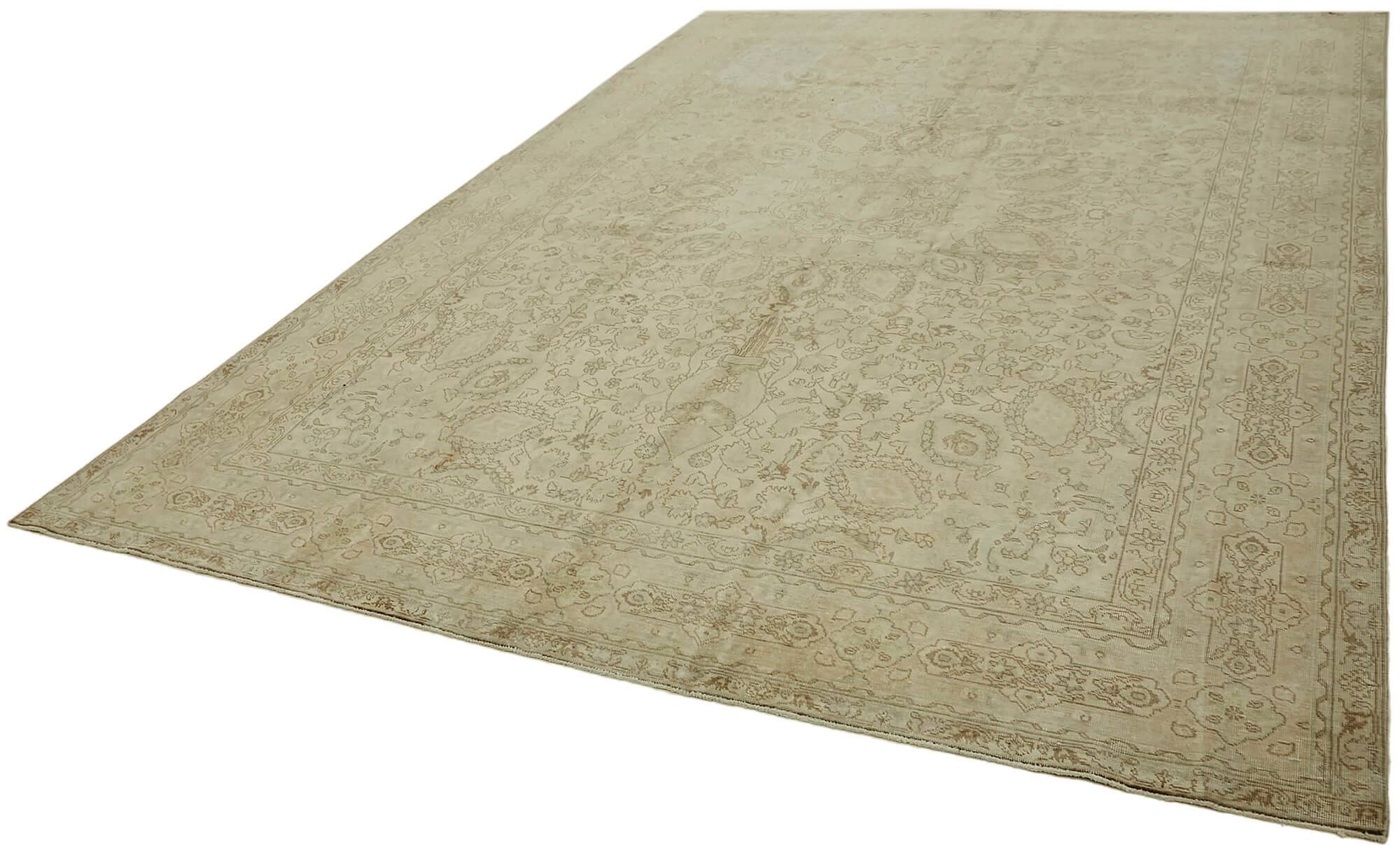 Handmade Oriental Decorative 1980s 245 cm x 349 cm Beige Wool Carpet