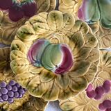 Sarreguemines barbotine plates with fruit decoration