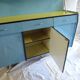Buffet in blue and yellow formica