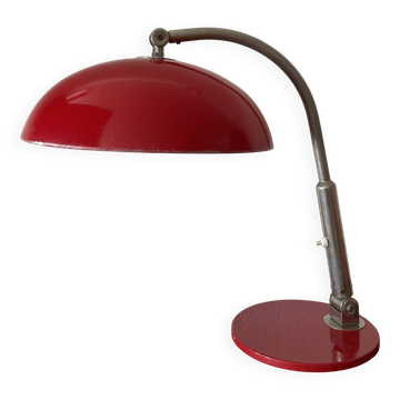 Red adjustable table lamp, model 144 by Herman Busquet for Hala Zeist