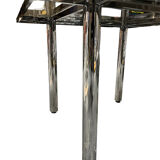 Vintage table design smoked glass & chrome – 1970s