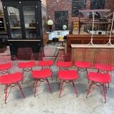 Suite of 10 metal chairs