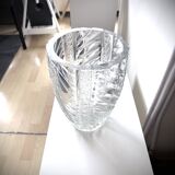 Large engraved crystal vase