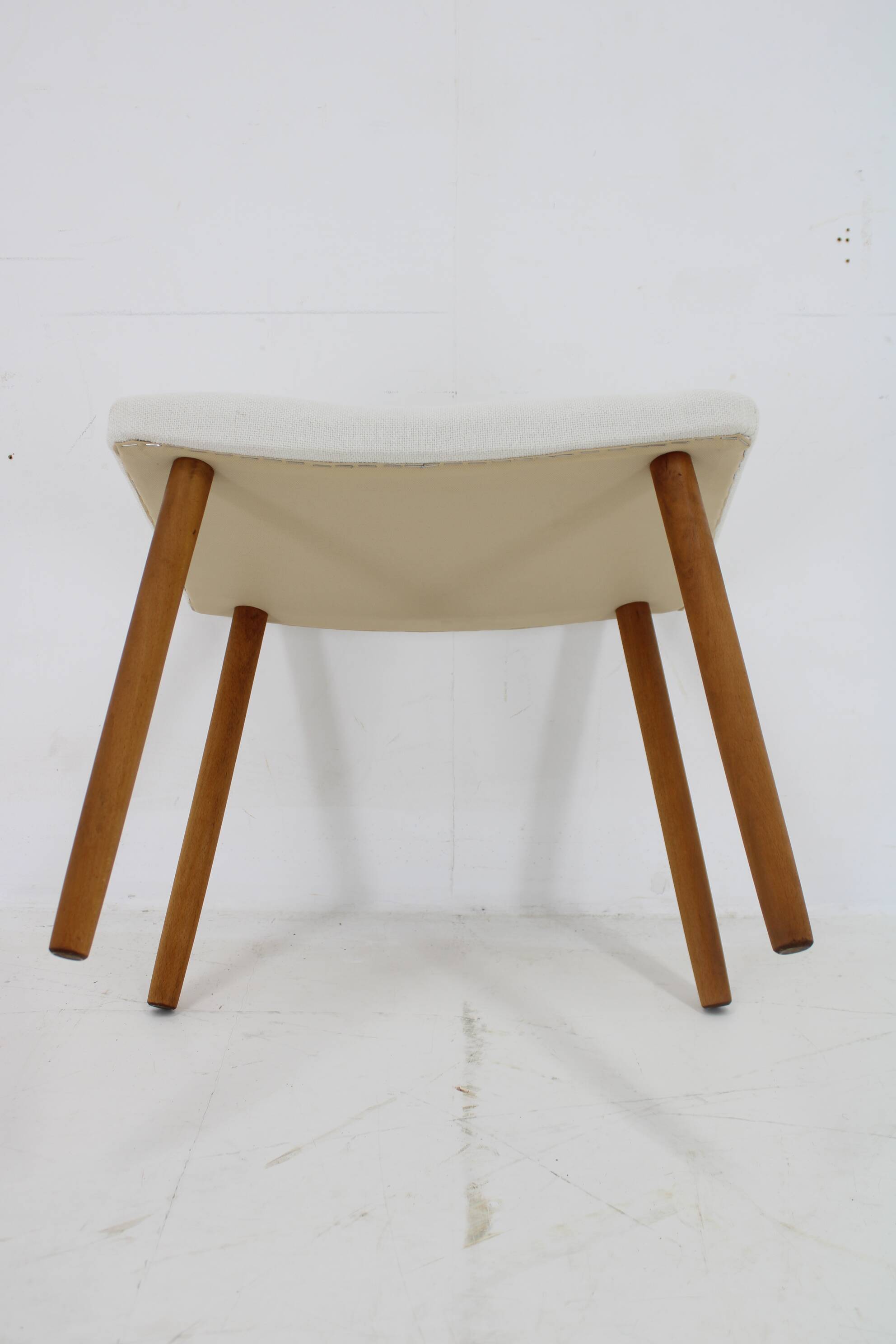 1960s Danish Beech Stool with Fabric