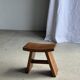 Small stool with a curved seat in Asian teak H36 W21