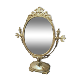 Miroir psychée à poser en bronze et laiton dorés 36 x 26cm