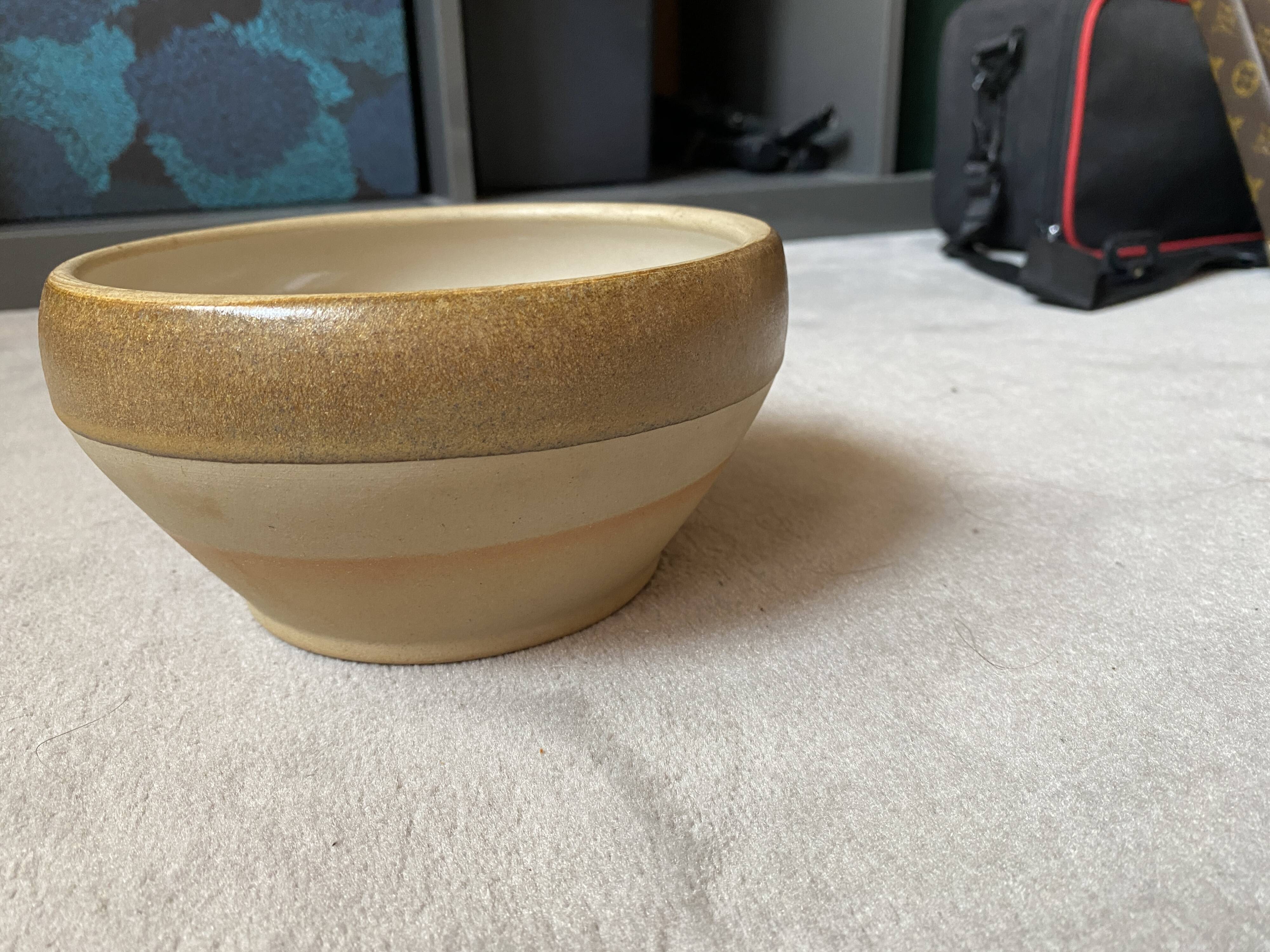 Digoin enamelled stoneware salad bowl