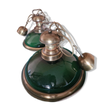 1 set of 2 American Coop 1850 billiard style chandelier