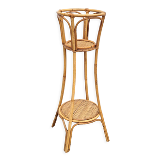Vintage rattan plant holder
