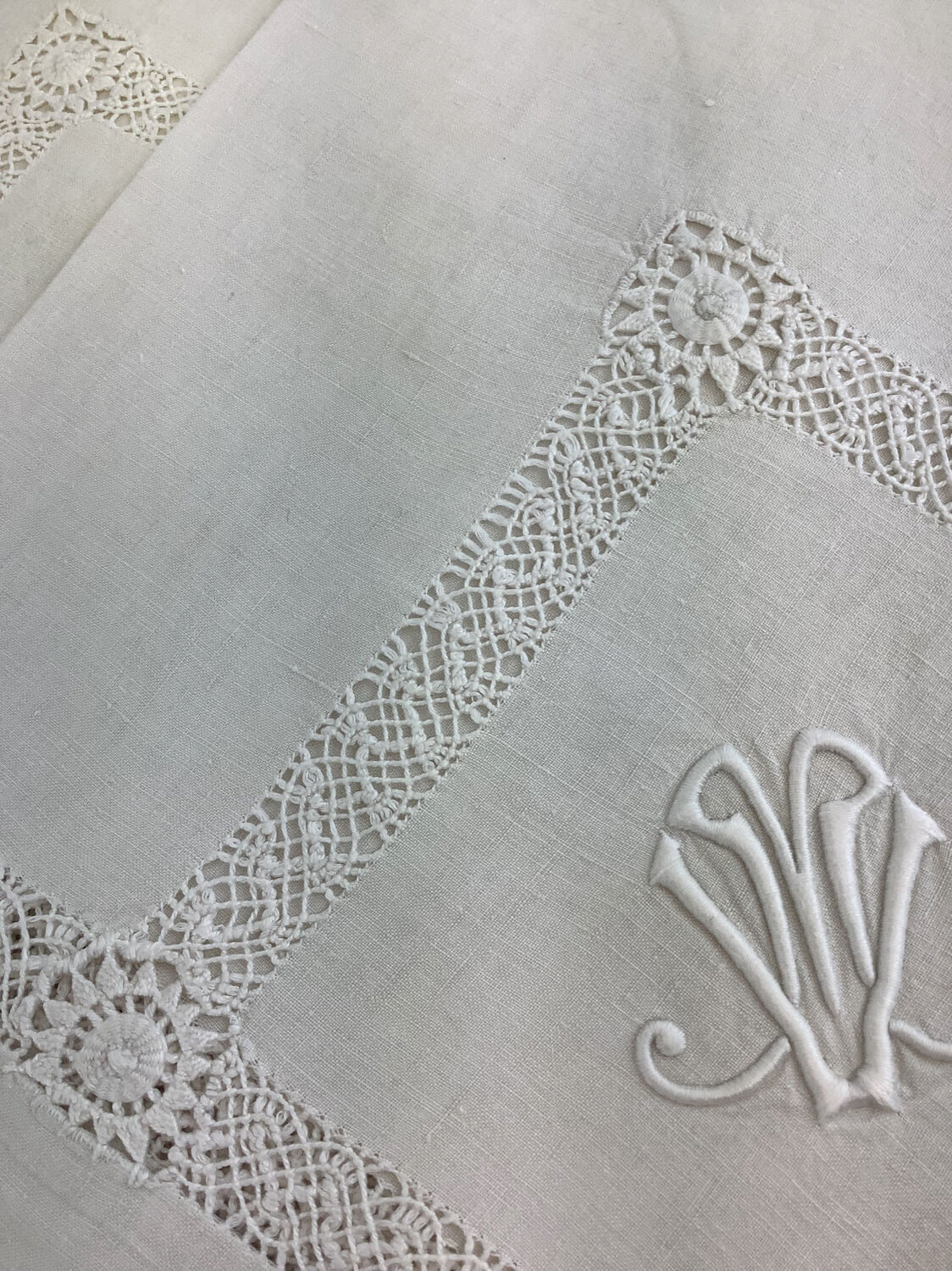 6 Antique Linen Napkins monogram